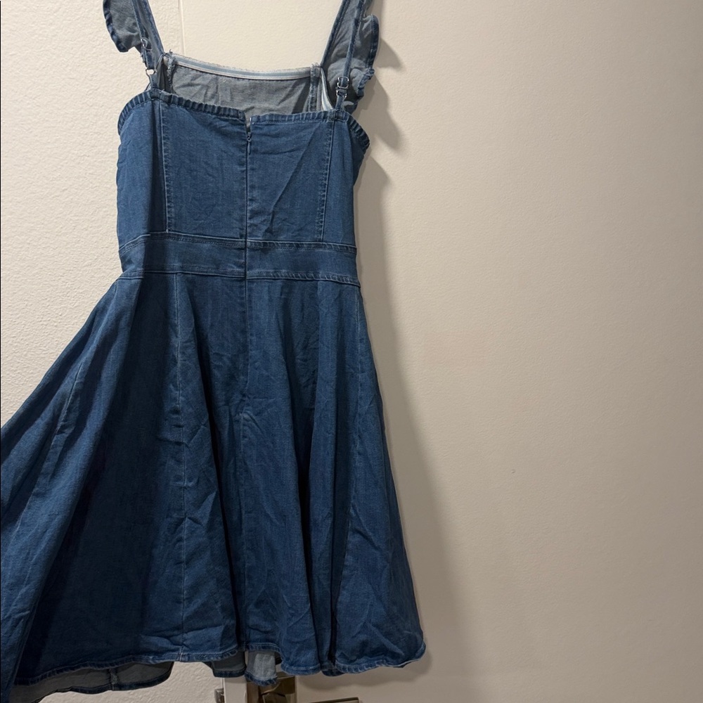 Amazon Denim Ruffle Mini Dress - Picture 3 of 3